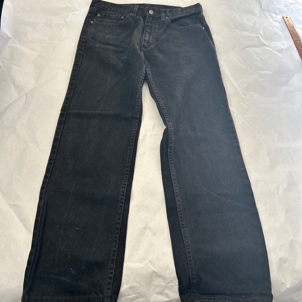 Levis 505‎ Black Jeans Mens W34 L32 Straight Fit Denim Pants